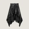 Asymmetrische bikerrok van leer Asymmetrische bikerrok van leer
