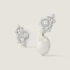 Asymmetrische oorbellen met kristallen en parels Asymmetrische oorbellen met kristallen en parels