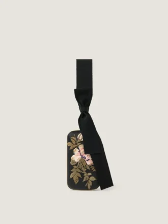 Avondclutch met bloemenborduursels en strik