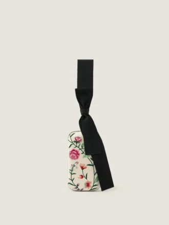 Avondclutch met bloemenborduursels en strik