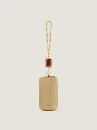 Avondclutch van metaal met kristallen sieraad