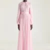 Avondjurk met ballonmouwen van zijden chiffon Avondjurk met ballonmouwen van zijden chiffon