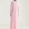 Avondjurk met ballonmouwen van zijden chiffon Avondjurk met ballonmouwen van zijden chiffon