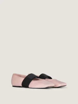 Ballerina’s met vierkante neus van satijn