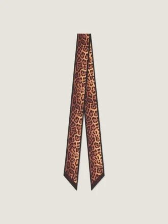 Bandeau van zijde met luipaardprint