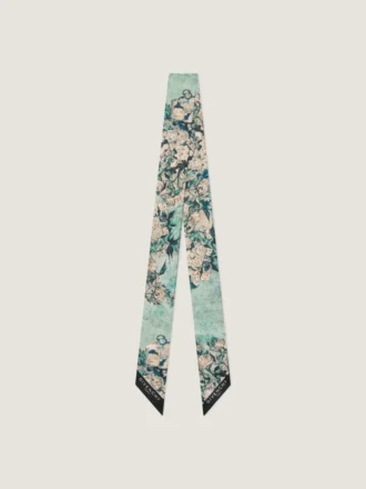 Bandeau van zijde met rozenprint