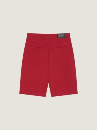 Bermudashort van overgeverfd denim
