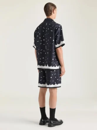 Bermudashort van zijde met bloemenprint
