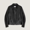 Bikerblouson met ritssluiting van leer Bikerblouson met ritssluiting van leer