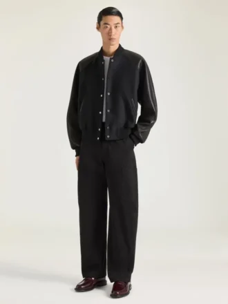 Blouson van gemengde materialen met Givenchy Paris-borduursel
