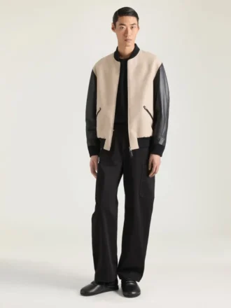 Blouson van gemengde materialen met Givenchy Paris-borduursel