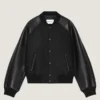 Blouson van gemengde materialen met Givenchy Paris-borduursel