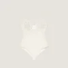 Bodysuit met uitsnijdingen in gebreid materiaal met geborduurde parels Bodysuit met uitsnijdingen in gebreid materiaal met geborduurde parels