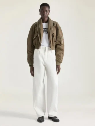 Bomber met sjaalkraag met ritssluiting van nylon