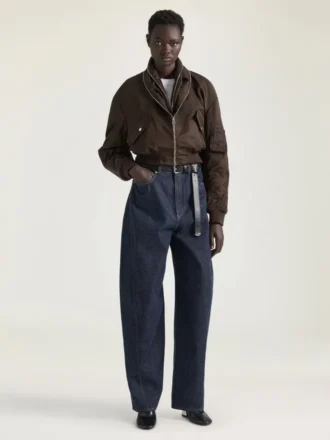 Bomber met sjaalkraag met ritssluiting van nylon