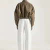 Bomber met sjaalkraag met ritssluiting van nylon
