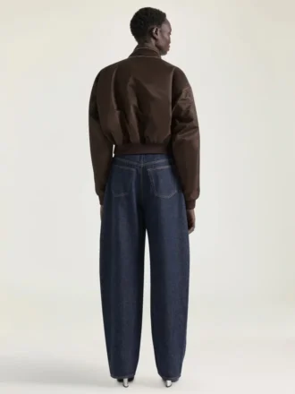 Bomber met sjaalkraag met ritssluiting van nylon