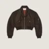 Bomber met sjaalkraag met ritssluiting van nylon