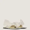 Boudoir-teenslippers van nappaleer met strik
