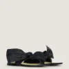 Boudoir-teenslippers van nappaleer met strik
