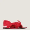 Boudoir-teenslippers van nappaleer met strik Boudoir-teenslippers van nappaleer met strik