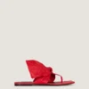 Boudoir-teenslippers van nappaleer met strik Boudoir-teenslippers van nappaleer met strik