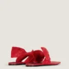 Boudoir-teenslippers van nappaleer met strik Boudoir-teenslippers van nappaleer met strik