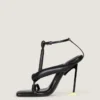 Boudoir tweekleurige teenslippers met hak van nappaleer