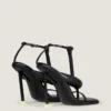 Boudoir tweekleurige teenslippers met hak van nappaleer
