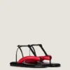 Boudoir tweekleurige teenslippers van nappaleer Boudoir tweekleurige teenslippers van nappaleer