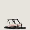 Boudoir tweekleurige teenslippers van nappaleer