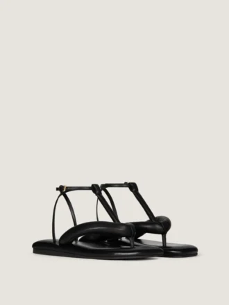 Boudoir tweekleurige teenslippers van nappaleer