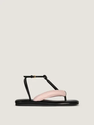 Boudoir tweekleurige teenslippers van nappaleer