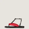 Boudoir tweekleurige teenslippers van nappaleer Boudoir tweekleurige teenslippers van nappaleer
