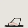 Boudoir tweekleurige teenslippers van nappaleer