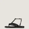 Boudoir tweekleurige teenslippers van nappaleer