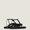Boudoir tweekleurige teenslippers van nappaleer