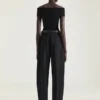 Broek met dubbele plooien van wol Broek met dubbele plooien van wol