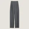 Broek met dubbele plooien van wol