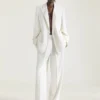 Broek met dubbele plooien van wol en mohair