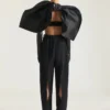 Broek met split en dubbele plooi van wol Broek met split en dubbele plooi van wol