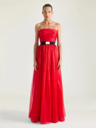 Bustier-avondjurk van organza