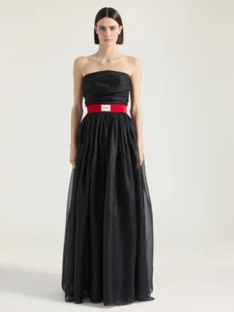 Bustier-avondjurk van organza