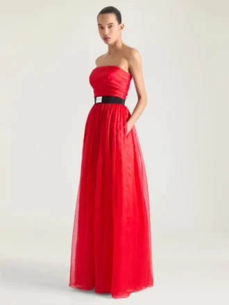 Bustier-avondjurk van organza