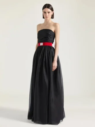 Bustier-avondjurk van organza