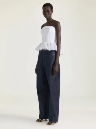 Bustier-top met cape aan de achterkant in kant