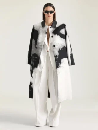 Car Coat van katoen met portretjacquard