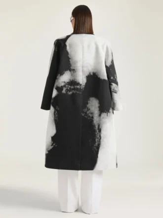 Car Coat van katoen met portretjacquard