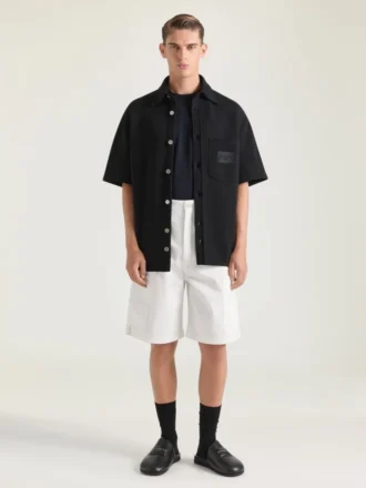 Cargo-bermuda in visgraatdenim