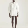 Cocoon-minijurk van wit denim Cocoon-minijurk van wit denim